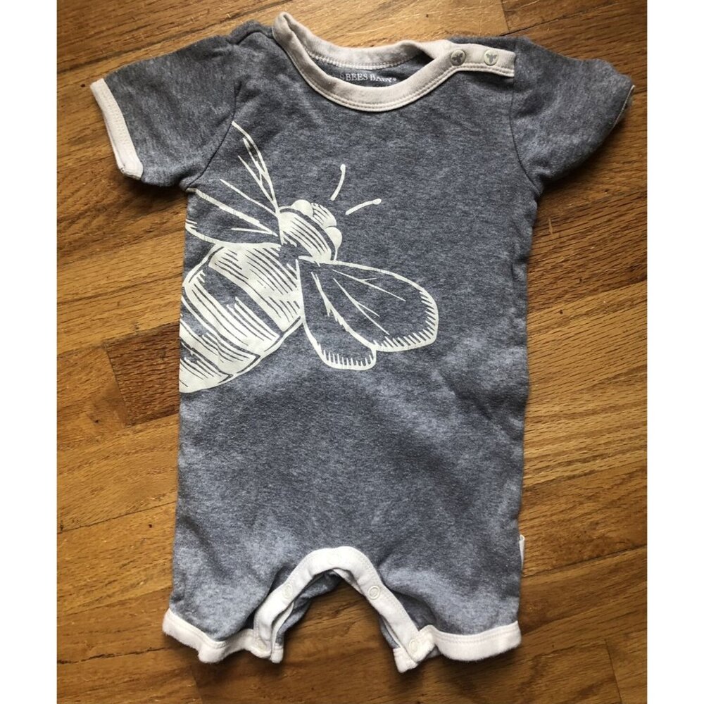 Burts Bees Grey Romper With Bee
